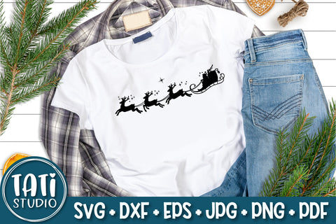 Christmas Santa sleigh ride cut file | Christmas SVG SVG TatiStudio 