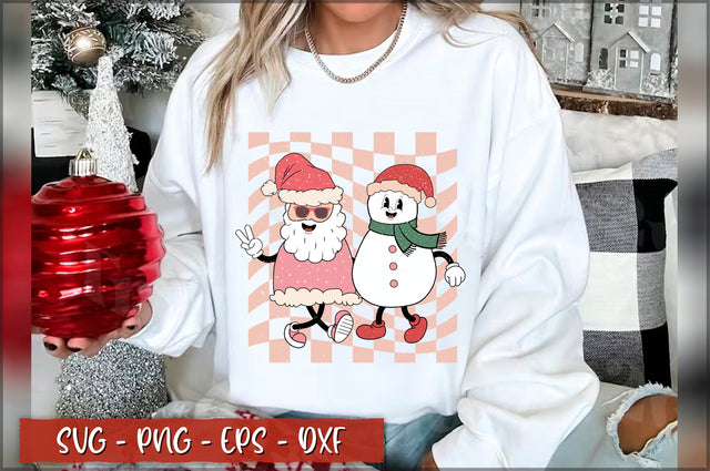 Christmas santa & snowman Retro SVG SVG Shetara Begum 