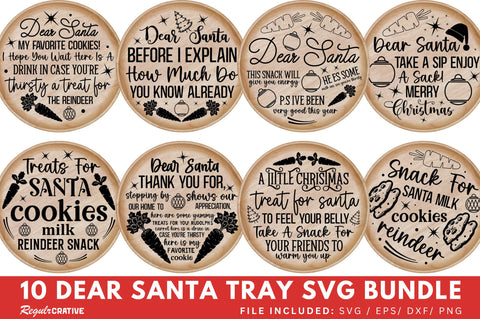 Christmas Santa Tray SVG Bundle SVG Regulrcrative 