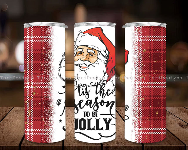 Christmas Santa Tumbler PNG Sublimation Design, Seamless 20oz Skinny Tumbler Wrap PNG Download, Tumbler Sublimation Sublimation ToriDesigns 