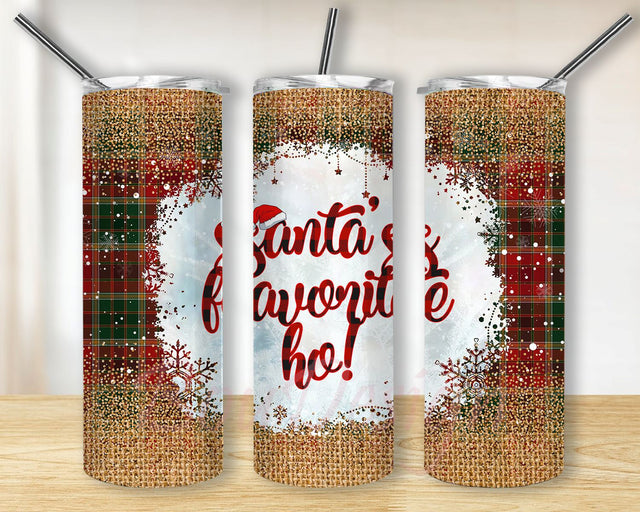 Christmas Santa's favorite HO Template for Straight Tumbler Wraps Templates Christmas 20oz Skinny Tumbler Sublimation Design Sublimation BouDesign 