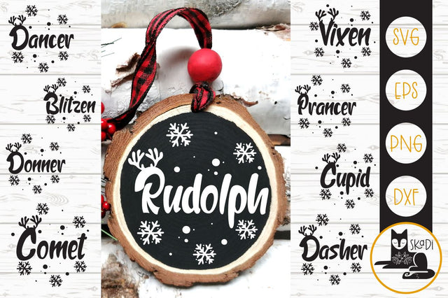 Christmas Santa's Reindeer Names Bundle SVG SVG Skadi Designs 
