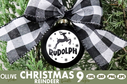 Christmas Santa's Reindeer Names Round SVG Bundle SVG Ollive Studio 