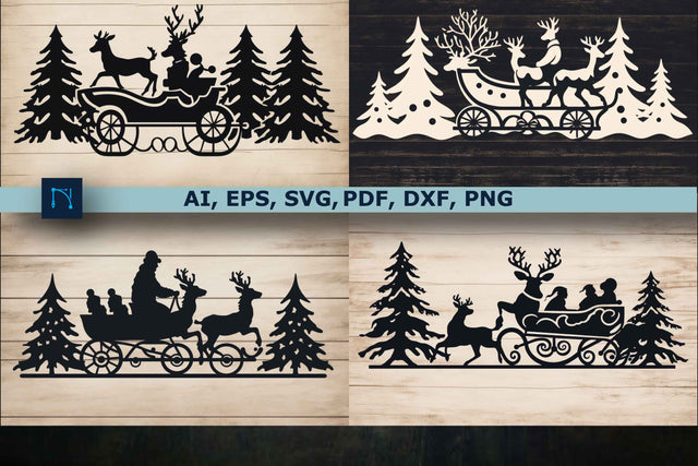Christmas Santa's Sleigh SVG bundle SVG MD JOYNAL ABDIN 
