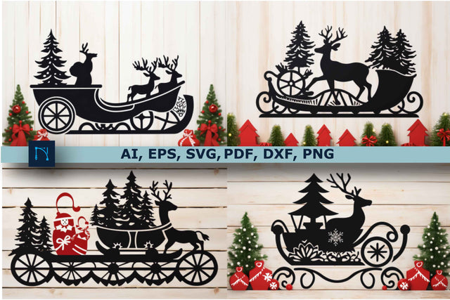 Christmas Santa's Sleigh SVG bundle SVG MD JOYNAL ABDIN 