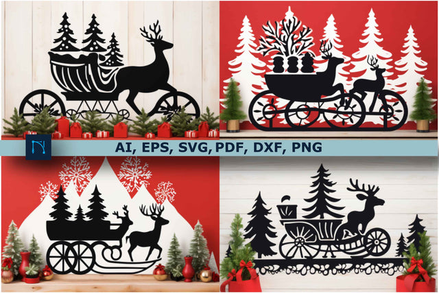 Christmas Santa's Sleigh SVG bundle SVG MD JOYNAL ABDIN 