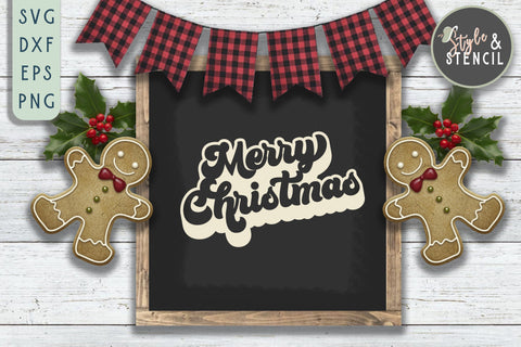 Christmas Saying Retro SVG Bundle SVG Style and Stencil 