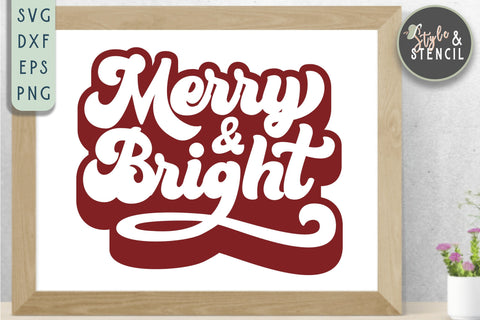 Christmas Saying Retro SVG Bundle SVG Style and Stencil 