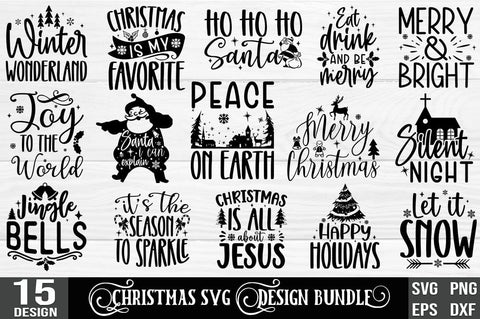 Christmas Saying SVG Design Bundle SVG FiveStarCrafting 