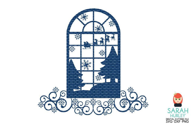 Christmas Scene Fancy Window SVG Sarah Hurley 