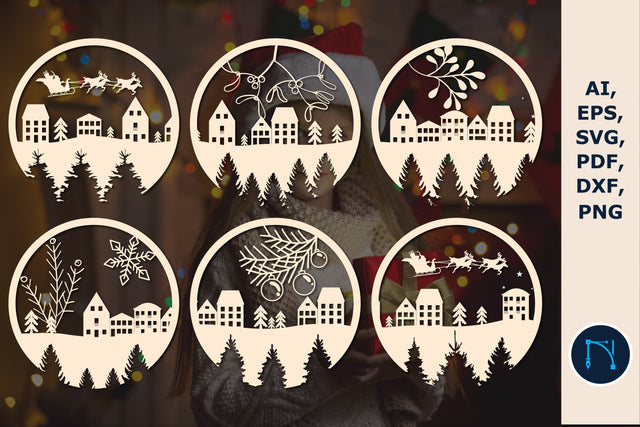 Christmas Scene Laser Cut SVG Bundle SVG MD JOYNAL ABDIN 