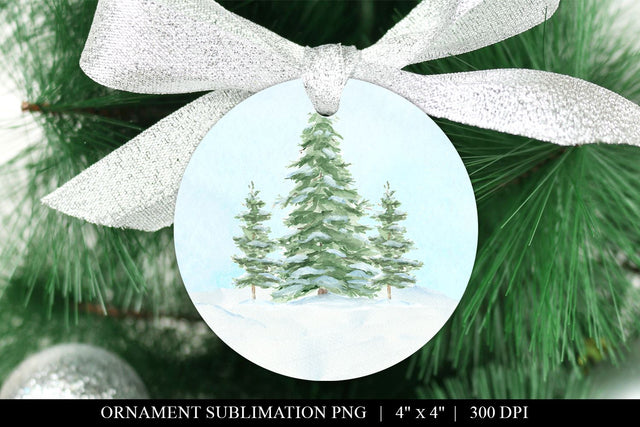Christmas Scene Round Ornament Sublimation File PNG Sublimation BijouBay 