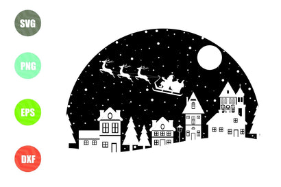 Christmas Scene Svg, Christmas Scene with Santa svg, Christmas svg SVG Artstoredigital 