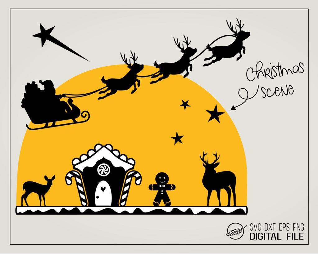 Christmas scene SVG file - So Fontsy