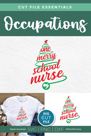 Christmas School Nurse svg, One Merry School Nurse svg SVG SVG Cut File 