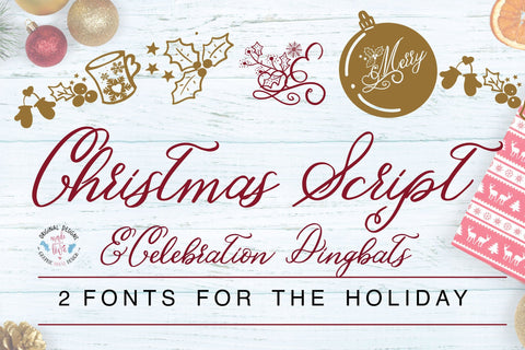Christmas Script and Celebrations Dingbat Font Duo Font Graphic House Design 