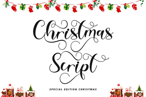 Christmas Script Font Prasetya Letter 