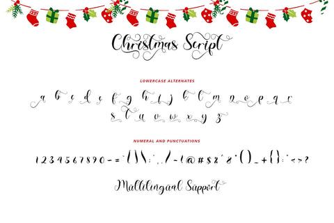 Christmas Script Font Prasetya Letter 