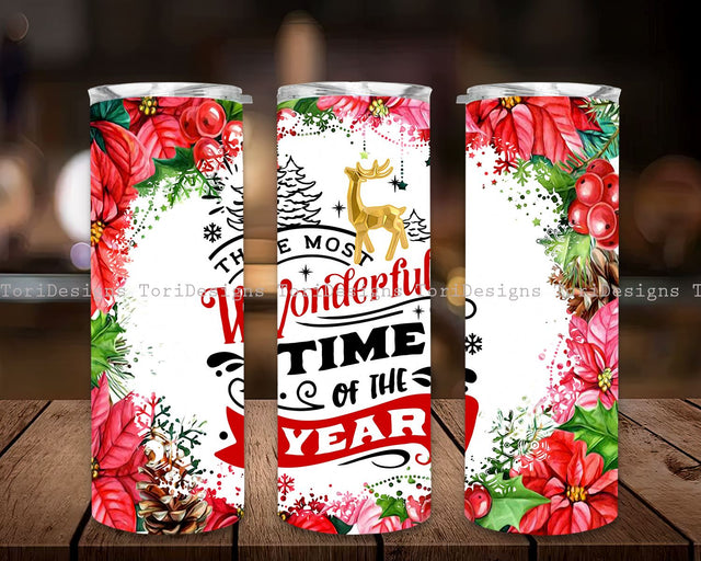 Christmas Seamless PNG Sublimation Designs, The Most Wonderful Time of the Year Png, Christmas Tumbler Wrap, Magical Christmas Sublimation Design Sublimation ToriDesigns 