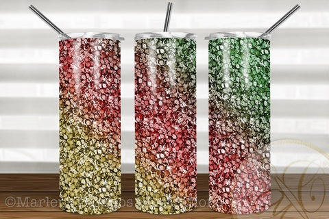 Christmas Sequins Skinny Tumbler Sublimation /Gradient Sublimation Marlene Campos 