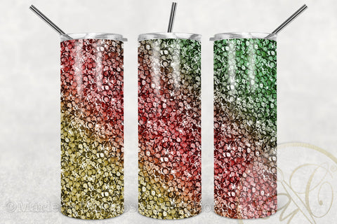Christmas Sequins Skinny Tumbler Sublimation /Gradient Sublimation Marlene Campos 