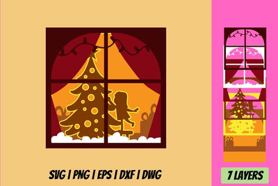 Christmas Shadow Box 2 3D Layered SVG Cut File SVG SvgOcean 