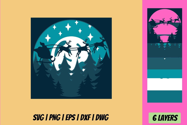 Christmas Shadow Box 3 3D Layered SVG Cut File SVG SvgOcean 