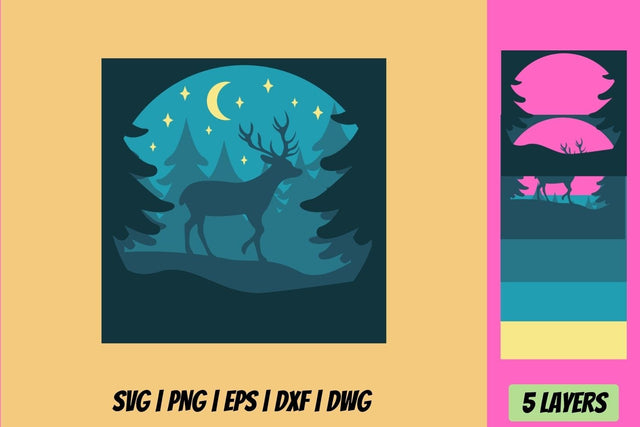 Christmas Shadow Box 4 3D Layered SVG Cut File SVG SvgOcean 