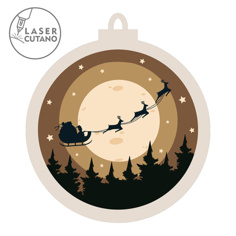 Christmas Shadow Box Laser Cut File, Home Decoration SVG LaserCutano 