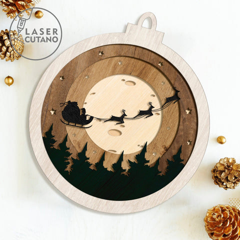 Christmas Shadow Box Laser Cut File, Home Decoration SVG LaserCutano 