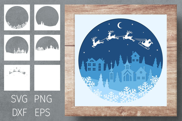 Christmas shadow box svg, light box christmas, 3d layered SVG Digital Rainbow Shop 
