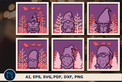 Christmas shadow box Winter svg bundle SVG MD JOYNAL ABDIN 