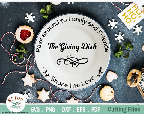 Christmas Sharing plate, Giving plate SVG,DXF,PNG,EPS,PDF SVG Redearth and gumtrees 