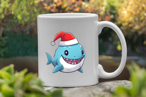 Christmas shark Clipart Bundle Sublimation Regulrcrative 