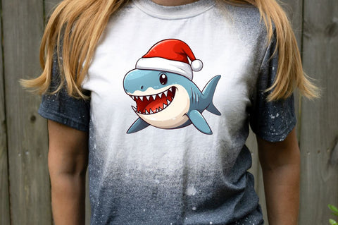 Christmas shark Clipart Bundle Sublimation Regulrcrative 