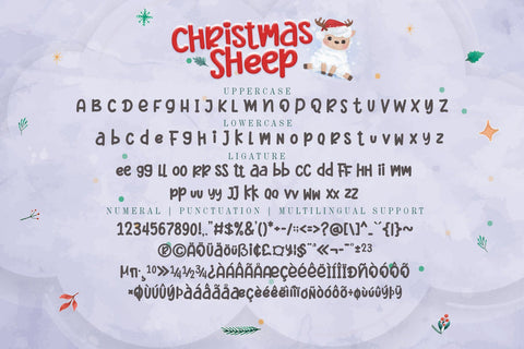 Christmas Sheep Font Stefani Letter 