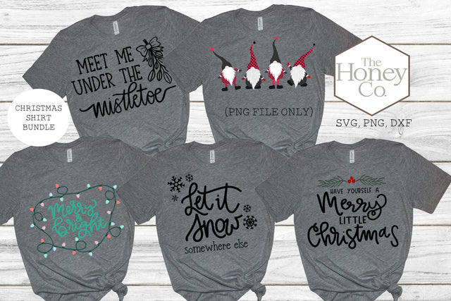 Christmas Shirt Bundle SVG DXF PNG Hand Lettering Files SVG The Honey Company 