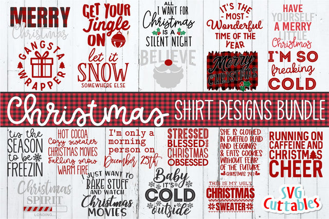 Christmas Shirt Designs Bundle SVG Svg Cuttables 