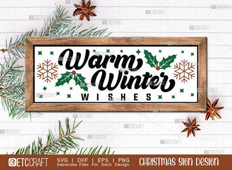 Christmas Sign Bundle Vol-08 | Ho Ho Ho Svg | Naughty Nice Svg | Sleigh Rides Svg | Warm Winter Wishes Svg | Christmas Wood Sign SVG ETC Craft 