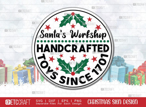 Christmas Sign Bundle Vol-15 | Farm Fresh Christmas Trees Svg | Santa's Workshop Svg | St. Nicks Bed And Breakfast Svg | Merry Christmas To All Svg | Christmas Wood Sign SVG ETC Craft 