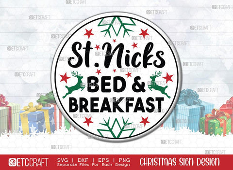 Christmas Sign Bundle Vol-15 | Farm Fresh Christmas Trees Svg | Santa's Workshop Svg | St. Nicks Bed And Breakfast Svg | Merry Christmas To All Svg | Christmas Wood Sign SVG ETC Craft 
