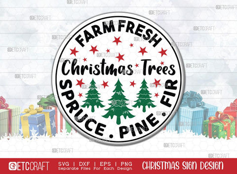 Christmas Sign Bundle Vol-15 | Farm Fresh Christmas Trees Svg | Santa's Workshop Svg | St. Nicks Bed And Breakfast Svg | Merry Christmas To All Svg | Christmas Wood Sign SVG ETC Craft 
