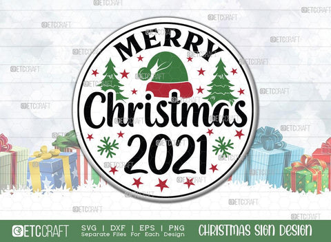 Christmas Sign Bundle Vol-16 | Merry Christmas 2021 Svg | Our Home Believes Svg | Be Merry Svg | Deck The Halls Svg | Christmas Wood Sign SVG ETC Craft 