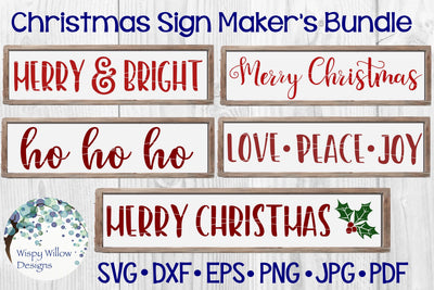 Christmas Sign Maker's Bundle | SVG Cut Files SVG Wispy Willow Designs 