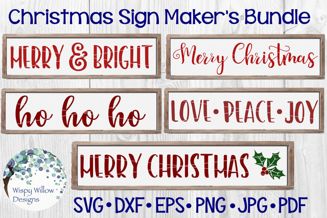 Christmas Sign Maker's Bundle | SVG Cut Files SVG Wispy Willow Designs 