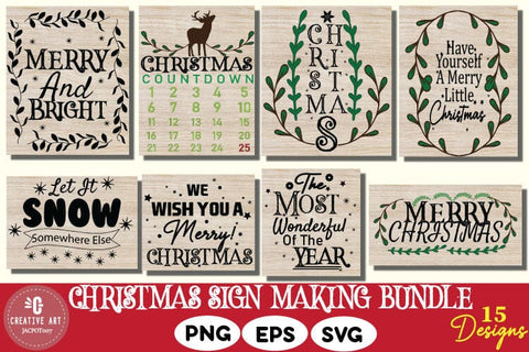 Christmas Sign Making Bundle - SVG Bundle - PNG Bundle SVG jacpot007 
