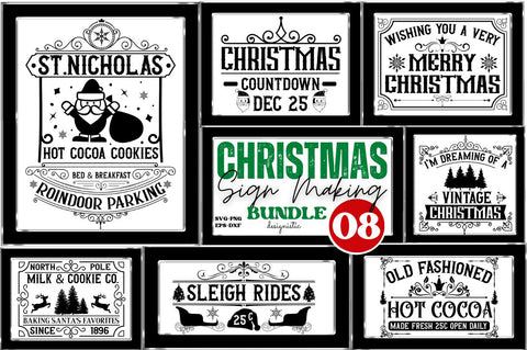 Christmas Sign Making Bundle SVG DESIGNISTIC 