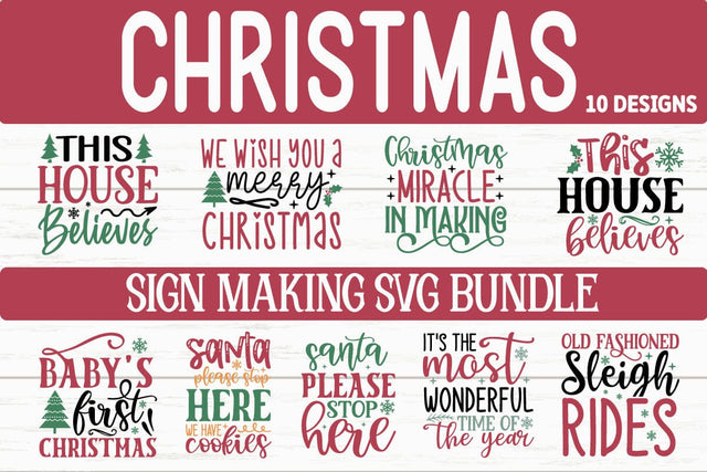 Christmas Sign Making SVG Bundle SVG akazaddesign 