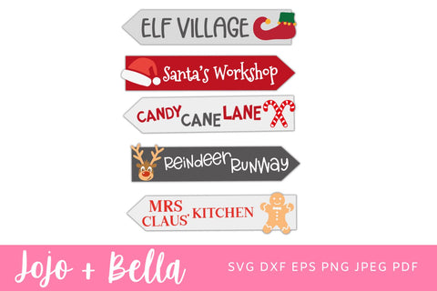 Christmas Sign Post for Laser Cutting and Cricut, Christmas sign svg, Glowforge svg, Santas Workshop SVg, Mrs Claus Kitchen SVG, welcome sign svg, Christmas decor, Svg Files For Cricut, Sublimation, Silhouette, Iron On and Print SVG Jojo&Bella 