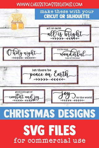 Christmas Sign SVG Bundle | 6 Farmhouse Designs SVG Cheese Toast Digitals 